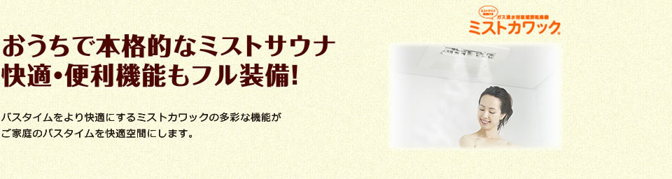 おうちで本格的なミストサウナ 快適・便利機能もフル装備！
